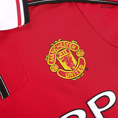 Beckham #7 Manchester United 1998/99 Hjemme Retro drakt Langermet