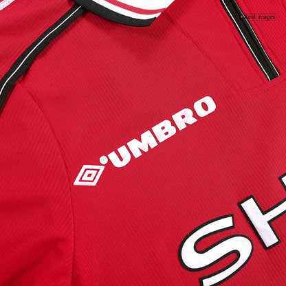 Beckham #7 Manchester United 1998/99 Hjemme Retro drakt Langermet
