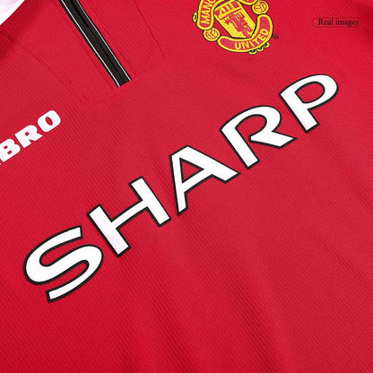 Beckham #7 Manchester United 1998/99 Hjemme Retro drakt Langermet