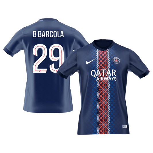 B.BARCOLA #29 PSG Hjemme Herrer Fan-drakt 2025/26