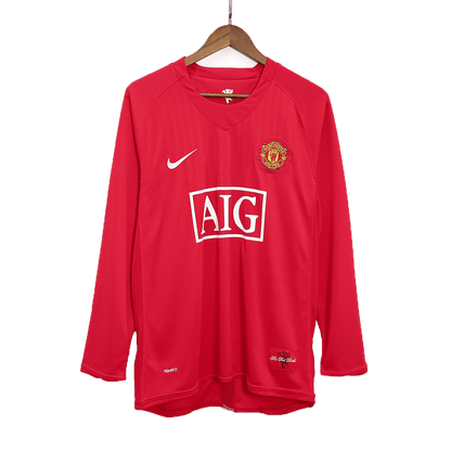 Manchester United 2007/08 Hjemme Retro drakt Langermet