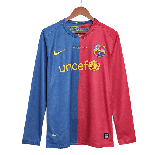 Barcelona 2008/09 Hjemme Retro drakt Langermet – UCL-finale
