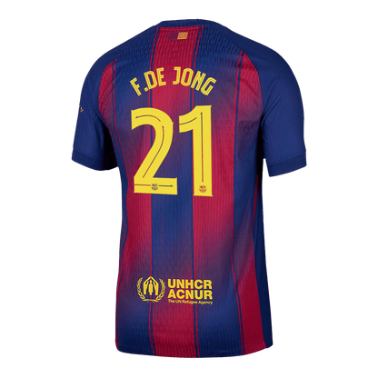 F.DE JONG #21 Barcelona Hjemme UCL Herrer Matchdrakt 2025/26