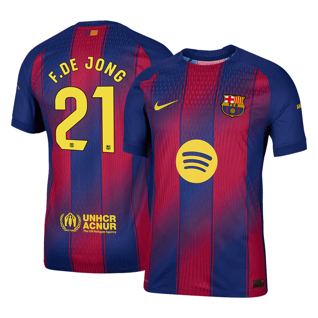 F.DE JONG #21 Barcelona Hjemme Herrer Matchdrakt 2025/26