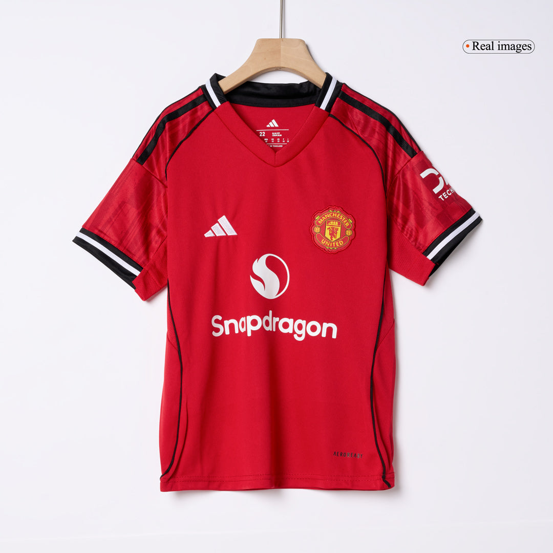 Manchester United Hjemme Barn Draktsett 2025/26 – Trøye + Shorts + Strømper