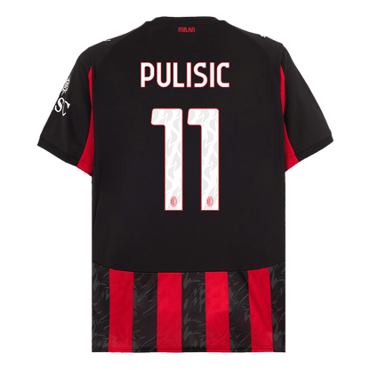 PULISIC #11 AC Milan Hjemme Rød og Svart Herrer Fan-drakt 2025/26