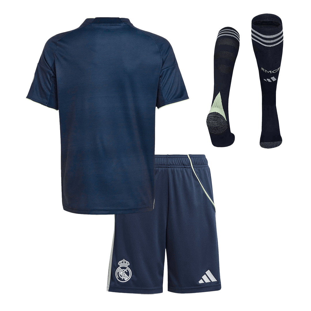 Real Madrid Borte Barn Draktsett 2025/26 – Trøye + Shorts + Strømper