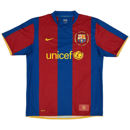 Messi #19 Barcelona 2007/08 Hjemme Retro drakt
