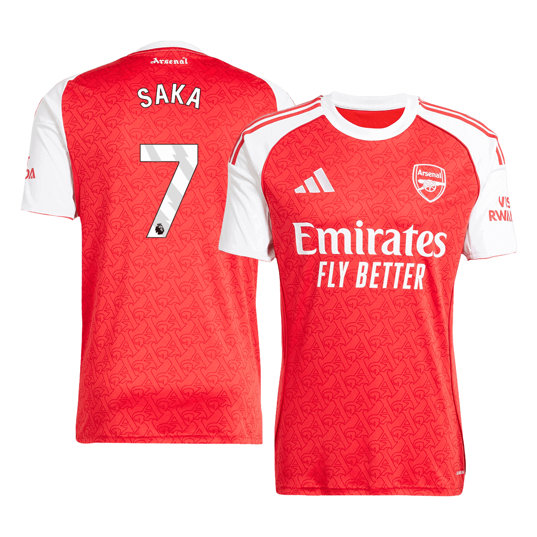 SAKA #7 Arsenal Hjemme Rød Herrer Fan-drakt 2025/26