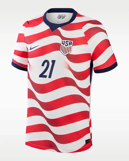 USA Hjemme Herrer Fan-drakt Timothy Weah #21 – VM 2026