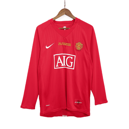 Manchester United 2007/08 Hjemme Retro drakt Langermet – UCL-finale