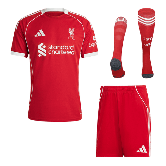 Liverpool Hjemme Full Barn Draktsett 2025/26 – Trøye + Shorts + Strømper